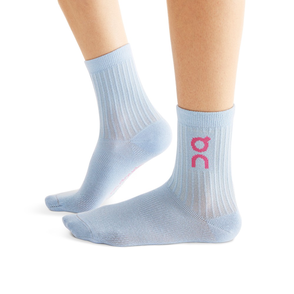 On |Men QC Logo Sock 3-Pack Socks Zest | Stratosphere | JF87-P5GD