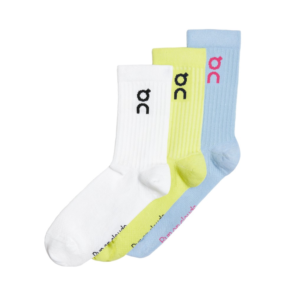 On |Men QC Logo Sock 3-Pack Socks Zest | Stratosphere | JF87-P5GD