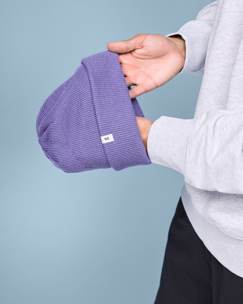 On |Men QC Merino Beanie Headwear Blueberry | JU63-J2IR