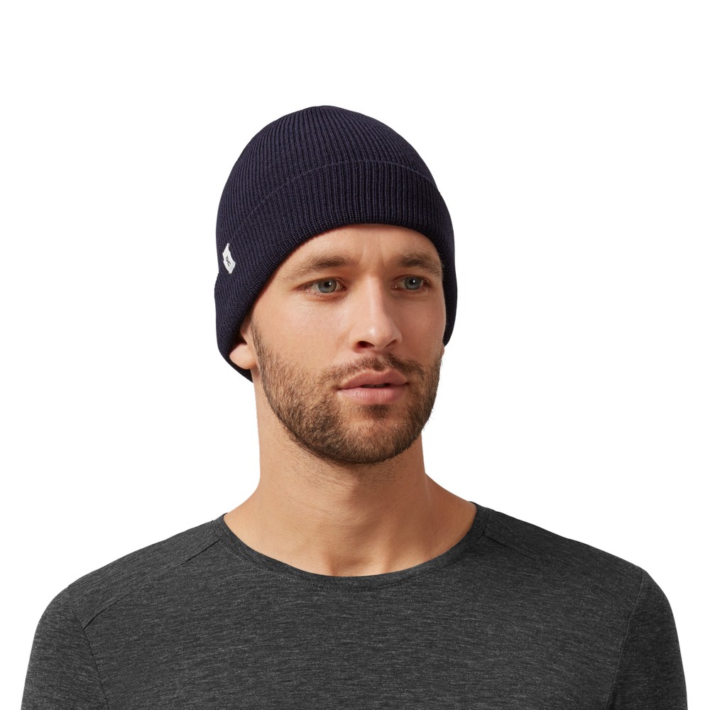 On |Men QC Merino Beanie Headwear Navy | VT13-B2IA