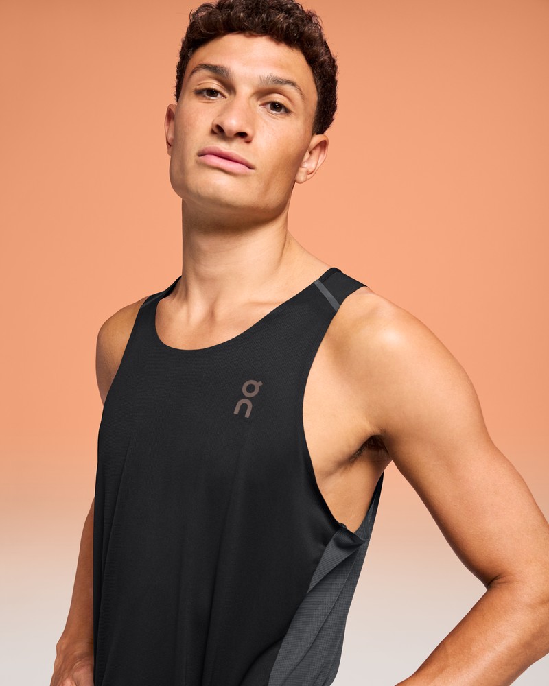 On |Men QC Performance Tank Tops and T-shirts Black / Eclipse | PN13-V3FJ