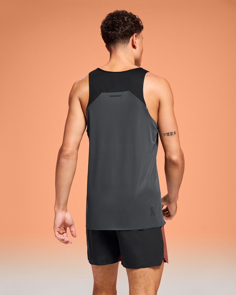 On |Men QC Performance Tank Tops and T-shirts Black / Eclipse | PN13-V3FJ