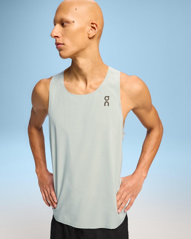 On |Men QC Race Singlet Tops and T-shirts Cobble | CP31-S5AU