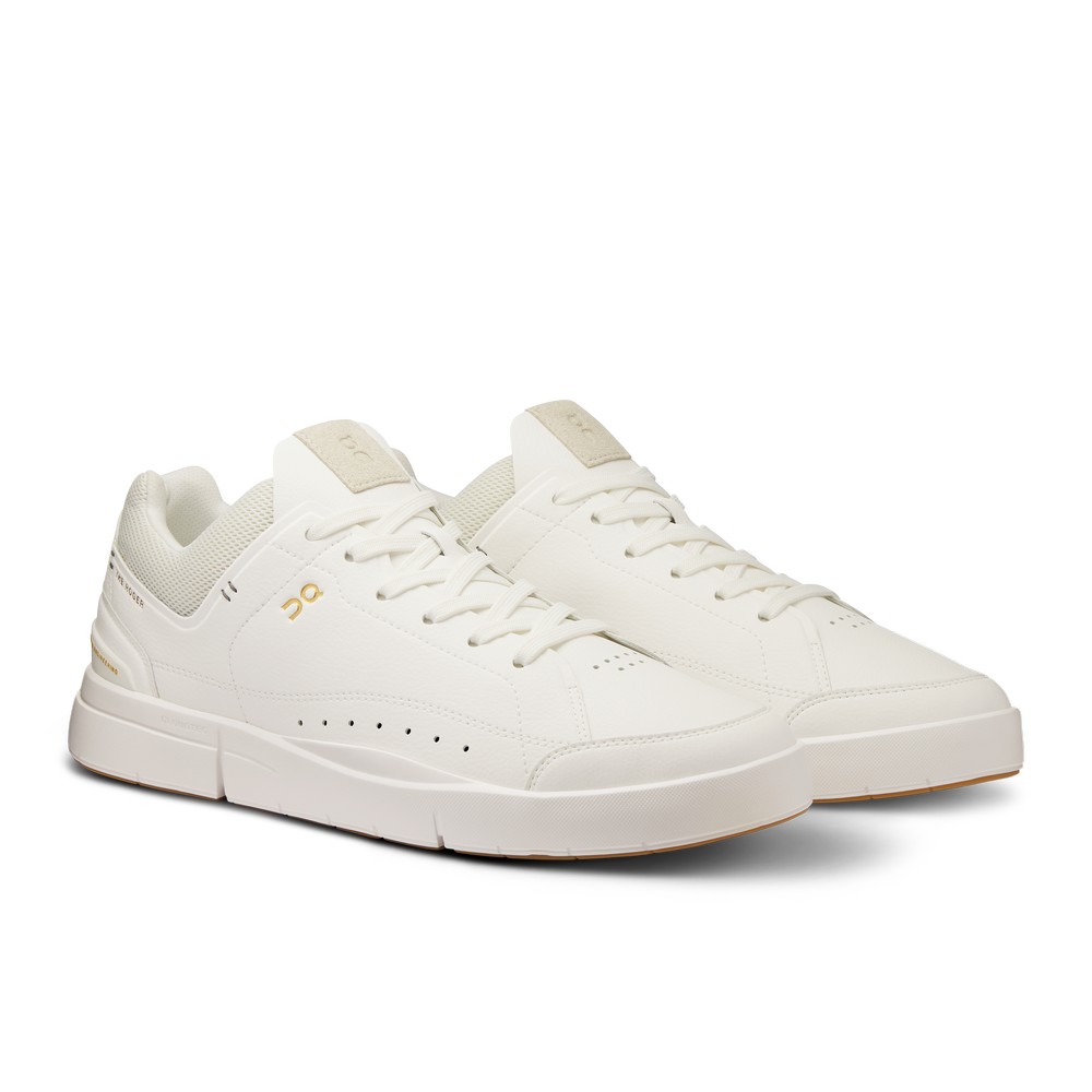 On |Men QC THE ROGER Centre Court Lifestyle Shoes White / Gum | AN82-C4HG