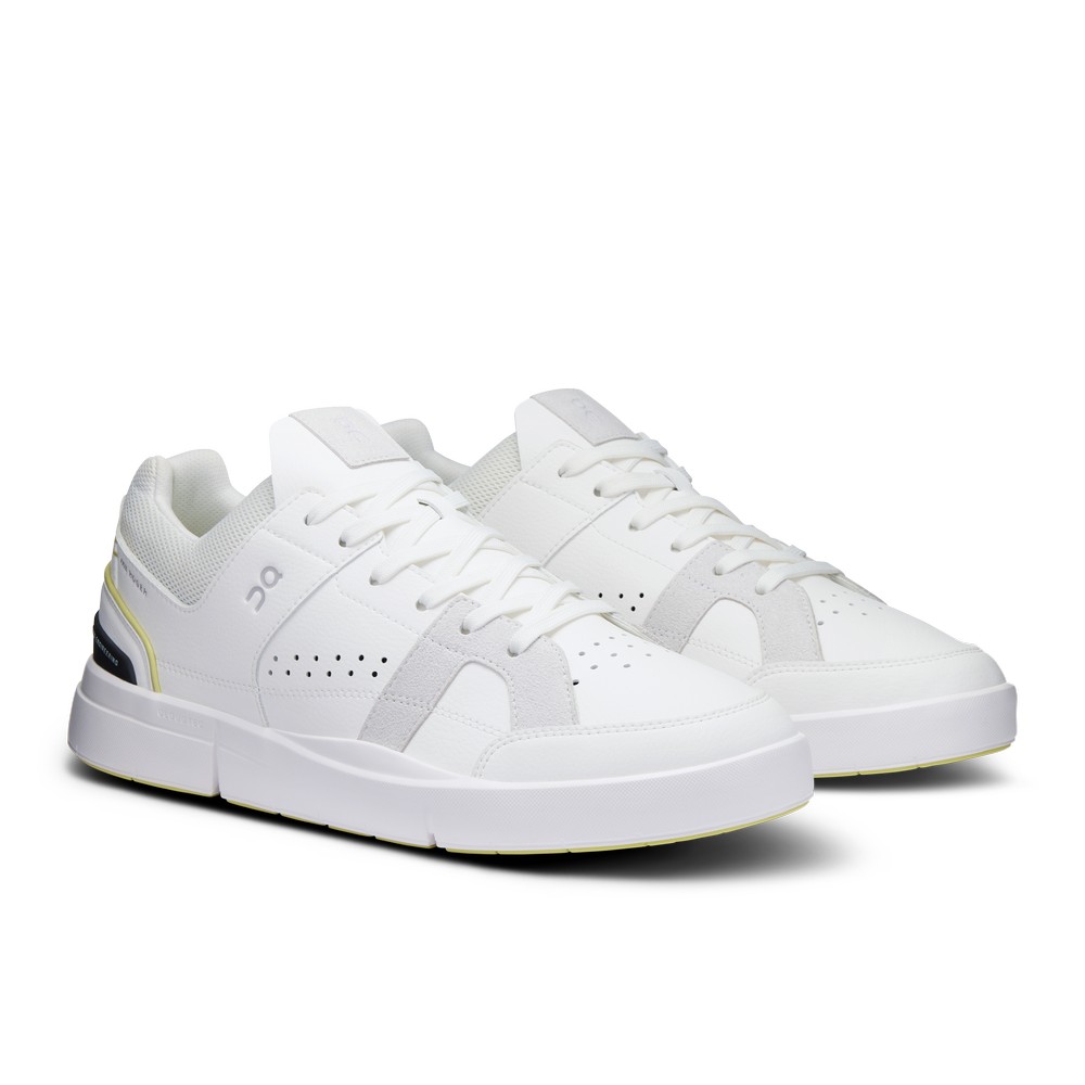 On |Men QC THE ROGER Clubhouse Lifestyle Shoes White / Acacia | BW49-M5DO