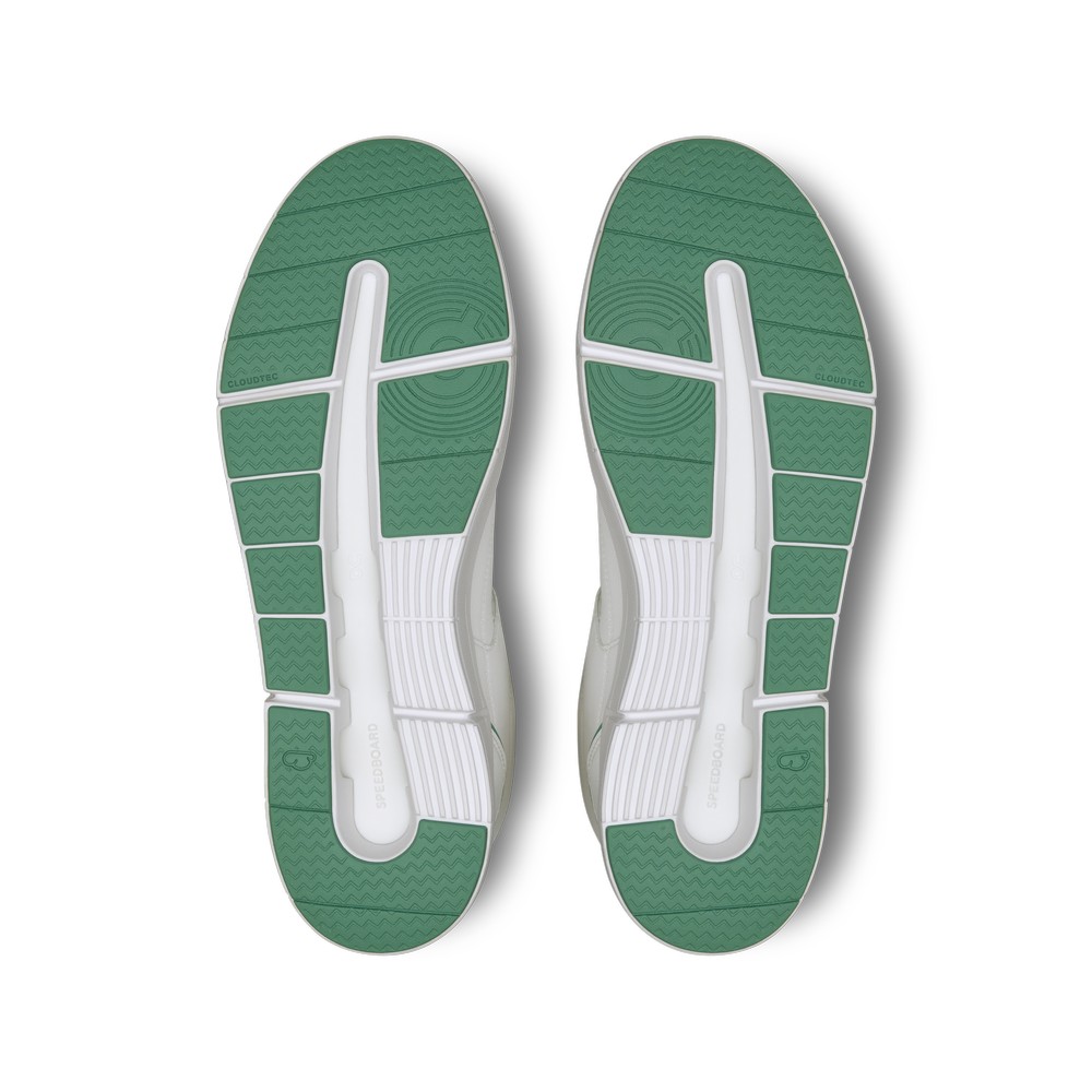 On |Men QC THE ROGER Clubhouse Mid Lifestyle Shoes White / Green | KE83-B4YO