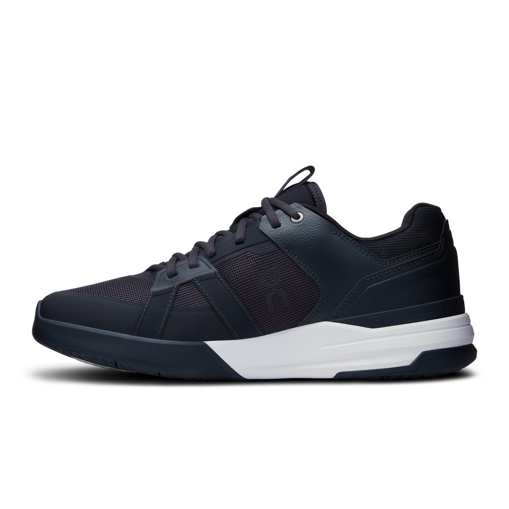 On |Men QC THE ROGER Clubhouse Pro Tennis shoes Black / White | NL89-R2NB