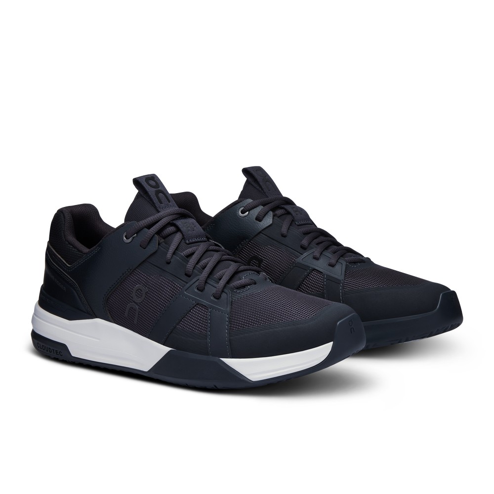 On |Men QC THE ROGER Clubhouse Pro Tennis shoes Black / White | NL89-R2NB