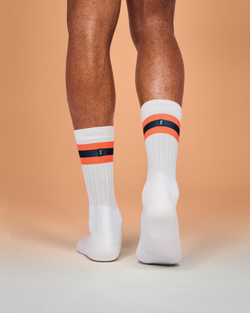 On |Men QC Tennis Sock Socks White | Flame | II17-G2VV