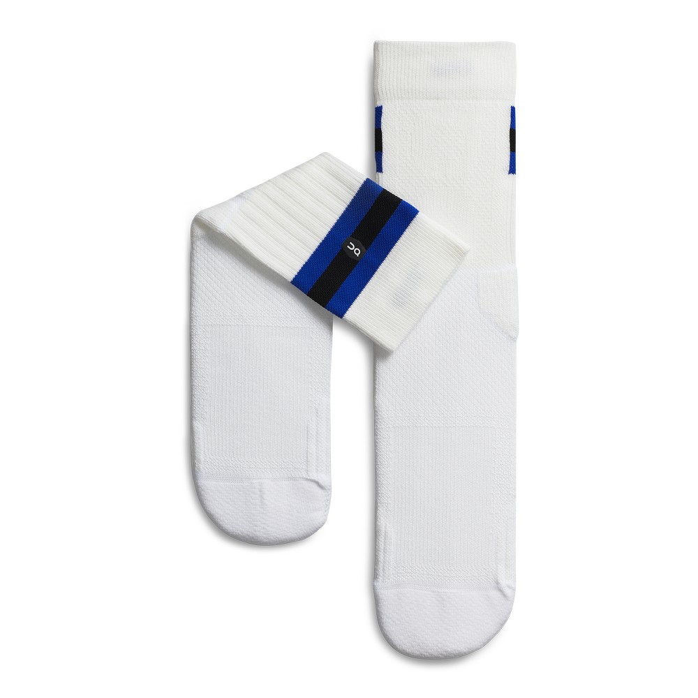 On |Men QC Tennis Sock Socks White | Indigo | MR15-R0WT