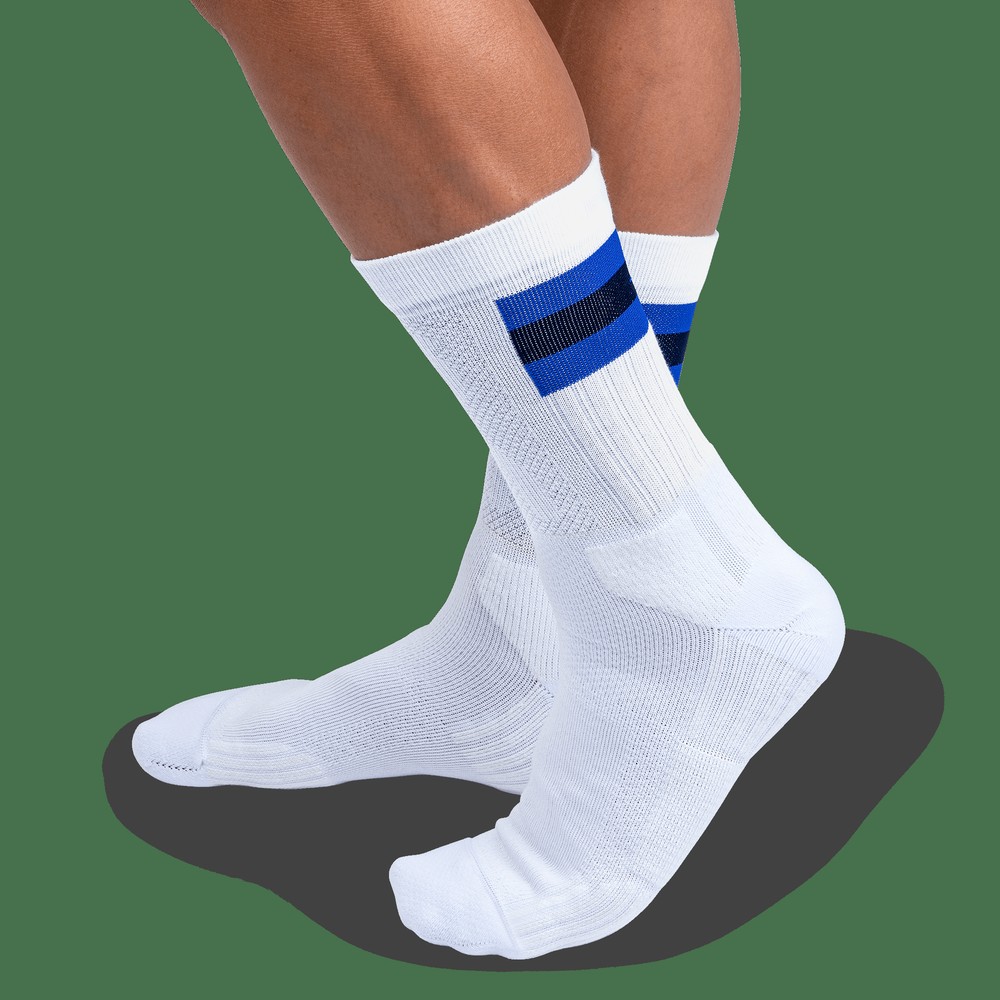 On |Men QC Tennis Sock Socks White | Indigo | MR15-R0WT