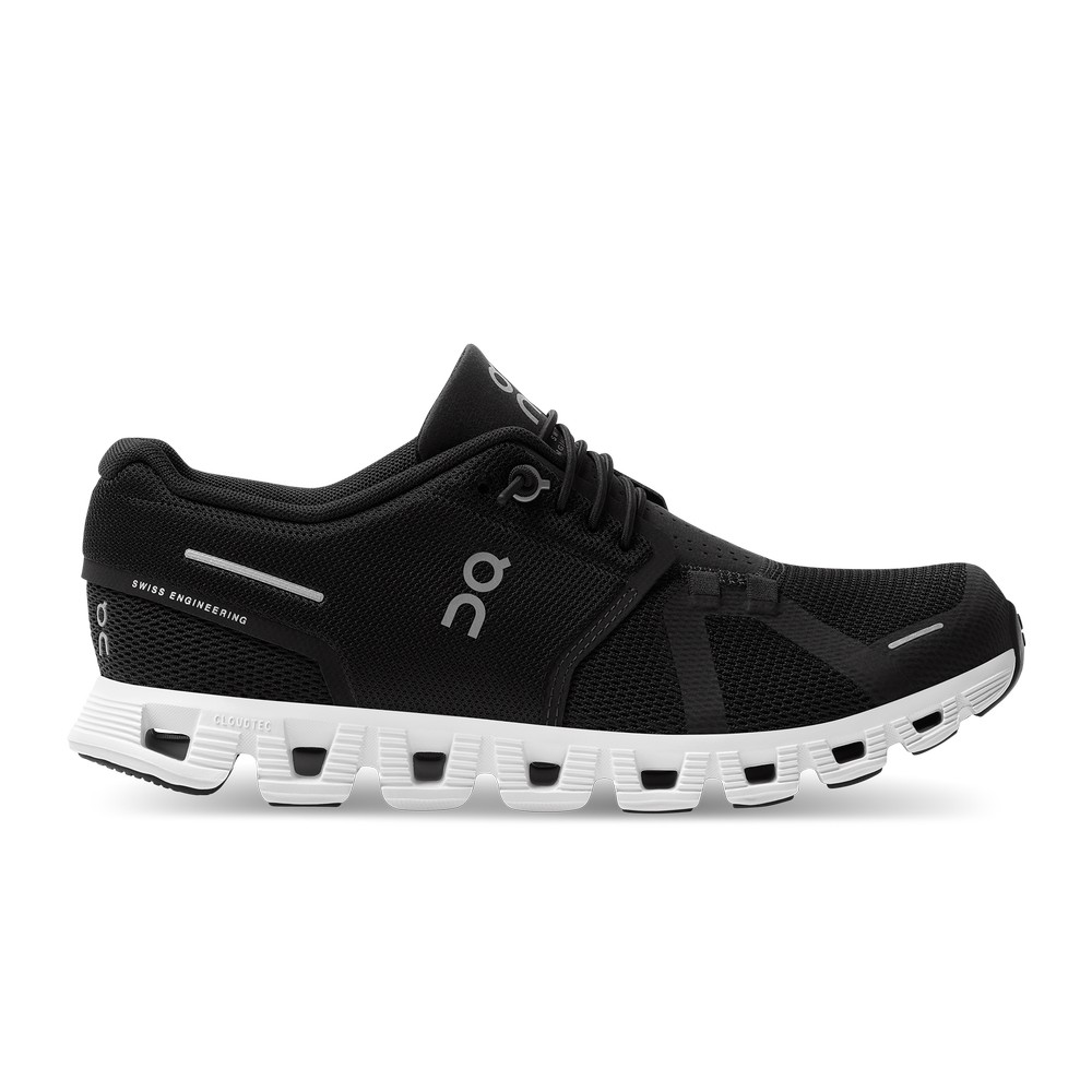 On |Women QC Cloud 5 Lifestyle Shoes Black / White | UP32-P8OH