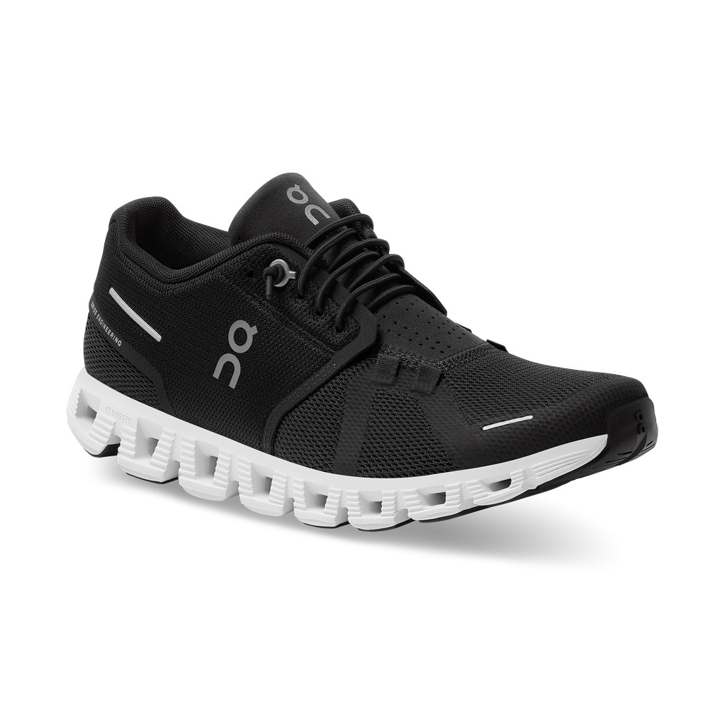 On |Women QC Cloud 5 Lifestyle Shoes Black / White | UP32-P8OH