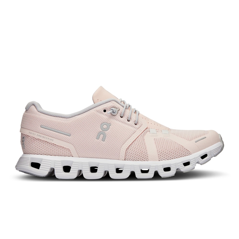 On |Women QC Cloud 5 Lifestyle Shoes Shell / White | NZ61-C8FD