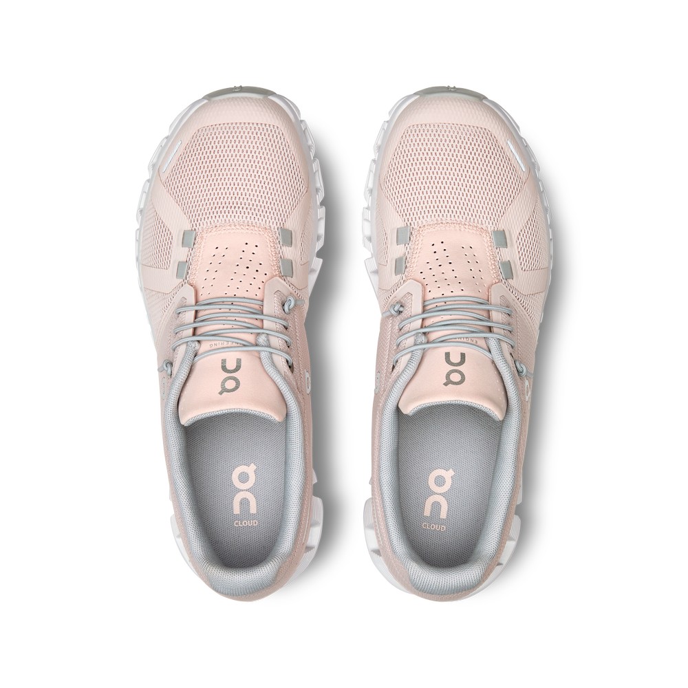 On |Women QC Cloud 5 Lifestyle Shoes Shell / White | NZ61-C8FD