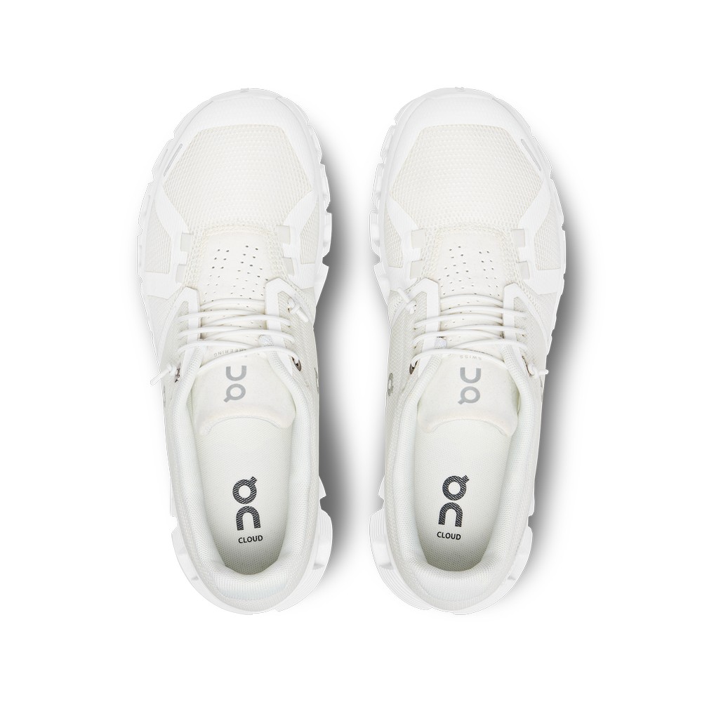 On |Women QC Cloud 5 Lifestyle Shoes Undyed-White / White | IO67-V8FA