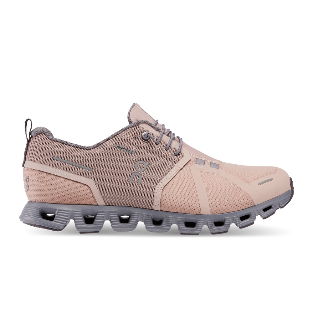 On |Women QC Cloud 5 Waterproof Lifestyle Shoes Rose / Fossil | EQ83-E2AJ