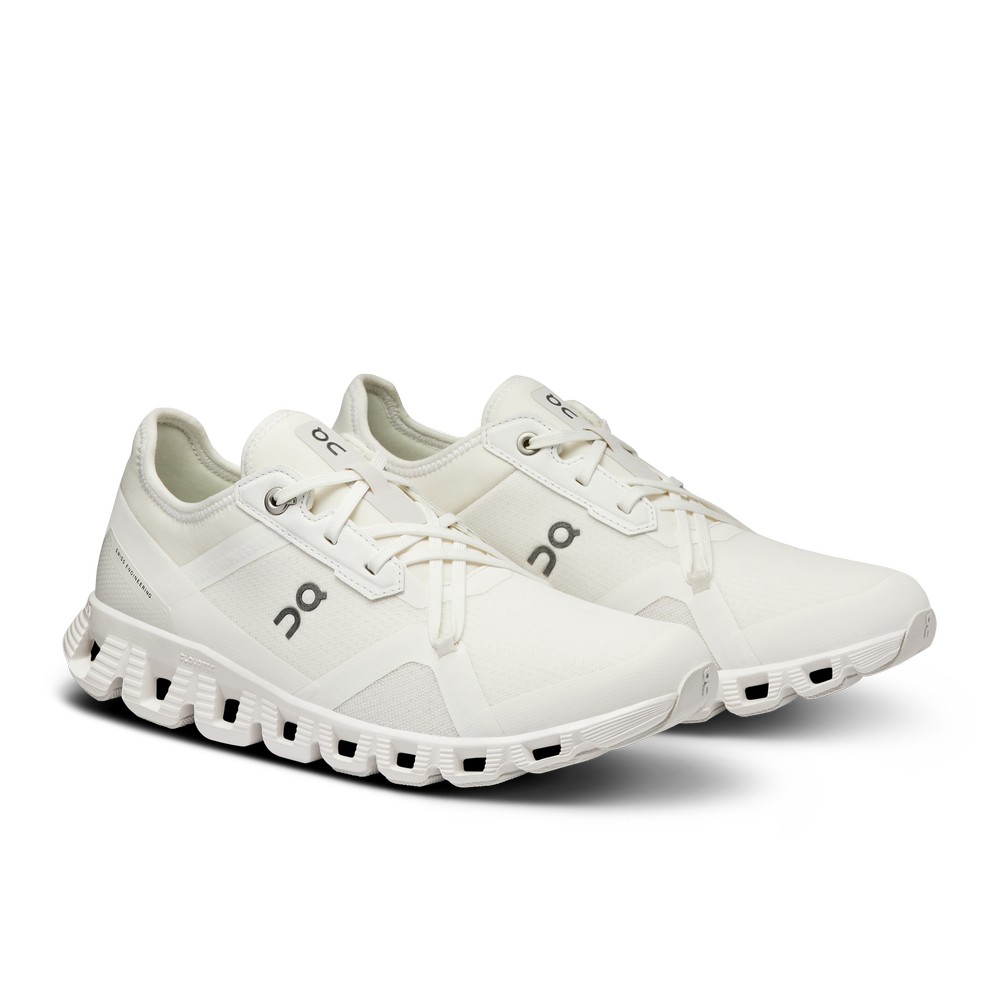 On |Women QC Cloud X 3 AD Training & GYM Shoes Undyed-White / White | NX98-X2ZY