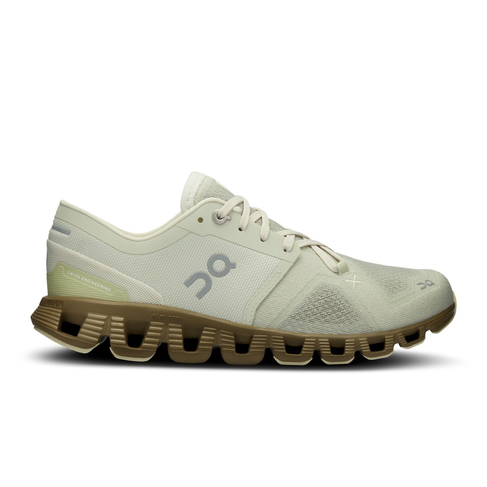 On |Women QC Cloud X 3 Training & GYM Shoes Aloe / Hunter | FL26-H2BY