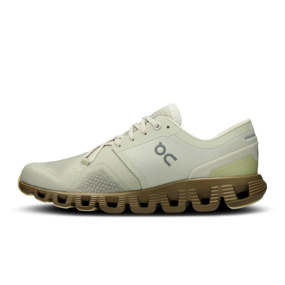 On |Women QC Cloud X 3 Training & GYM Shoes Aloe / Hunter | FL26-H2BY