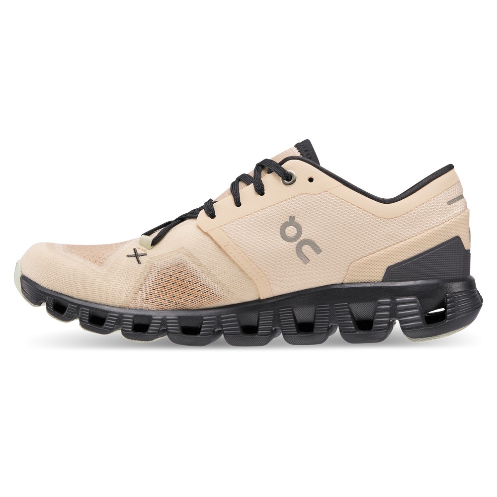 On |Women QC Cloud X 3 Training & GYM Shoes Fawn / Magnet | PZ82-Q4AD