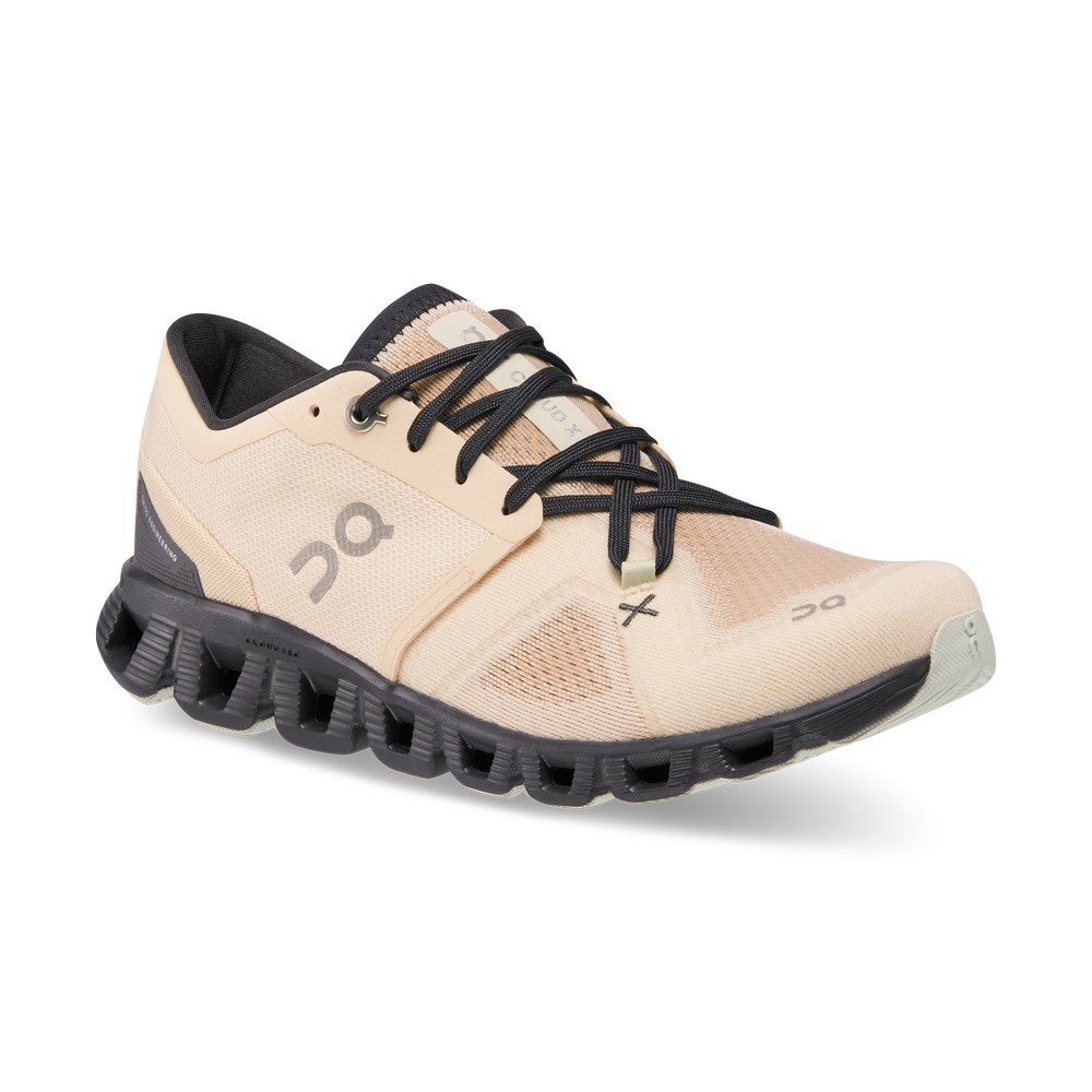 On |Women QC Cloud X 3 Training & GYM Shoes Fawn / Magnet | PZ82-Q4AD