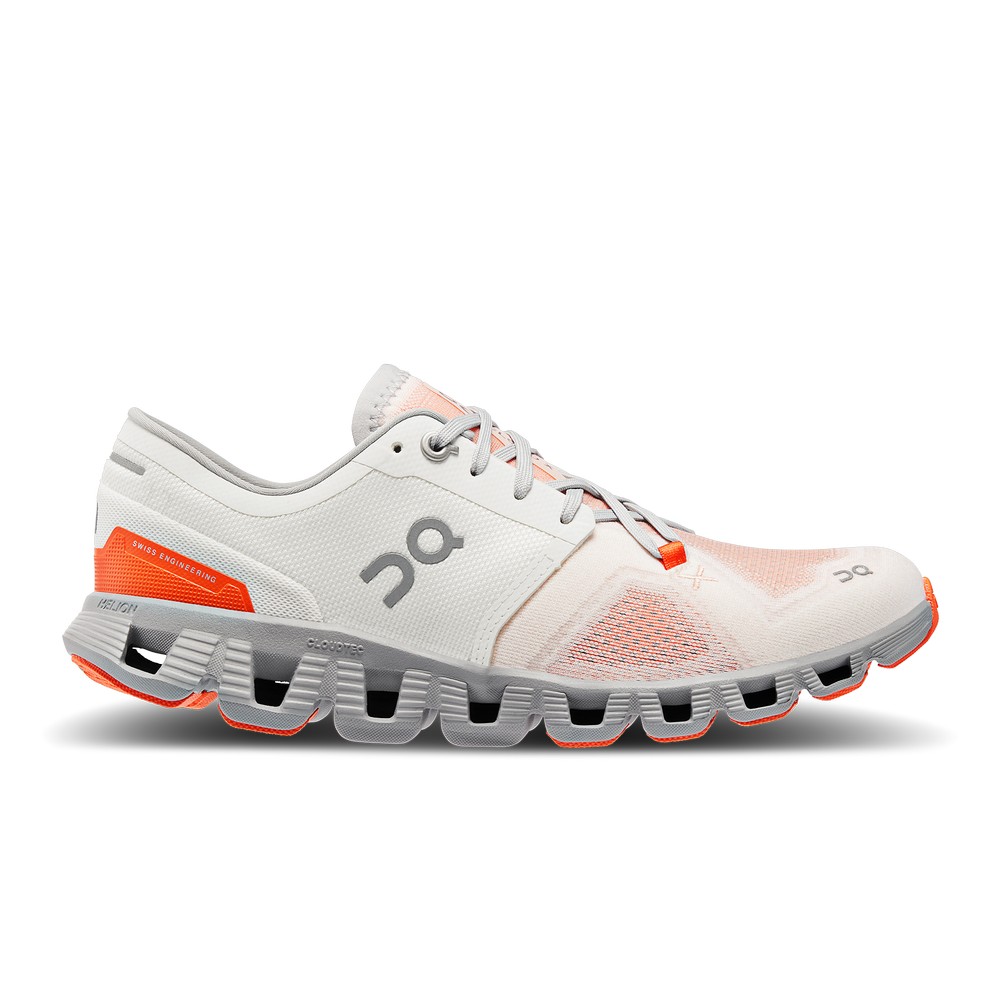 On |Women QC Cloud X 3 Training & GYM Shoes Ivory / Alloy | SQ89-R9UD