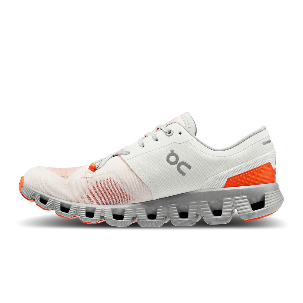 On |Women QC Cloud X 3 Training & GYM Shoes Ivory / Alloy | SQ89-R9UD