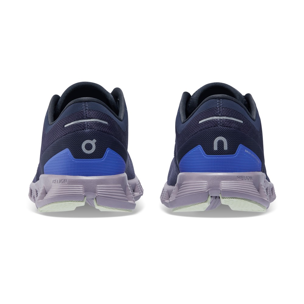 On |Women QC Cloud X 3 Training & GYM Shoes Midnight / Heron | YR65-S3TR