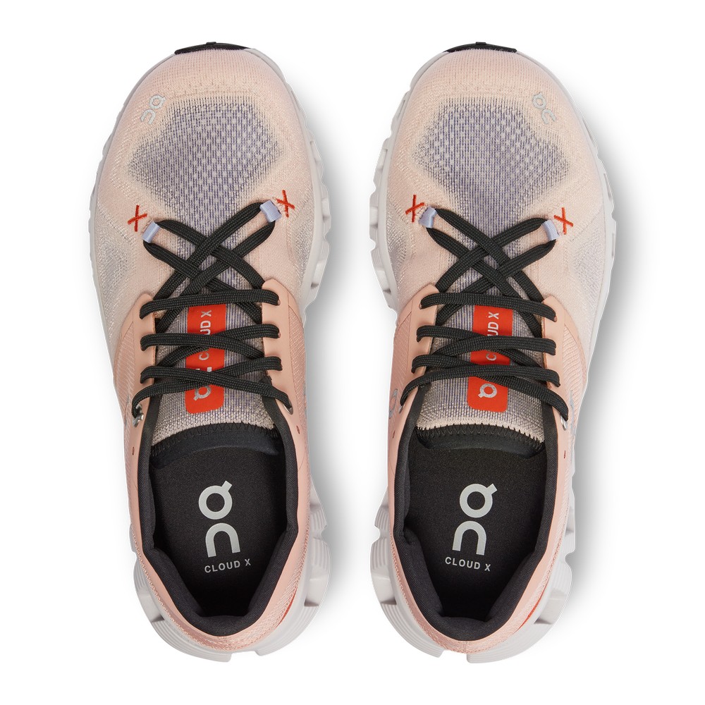 On |Women QC Cloud X 3 Training & GYM Shoes Rose / Sand | MS55-H6GK