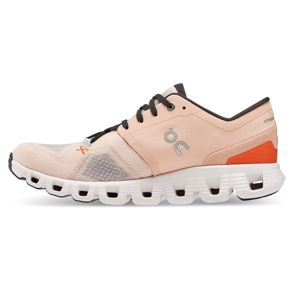 On |Women QC Cloud X 3 Training & GYM Shoes Rose / Sand | MS55-H6GK