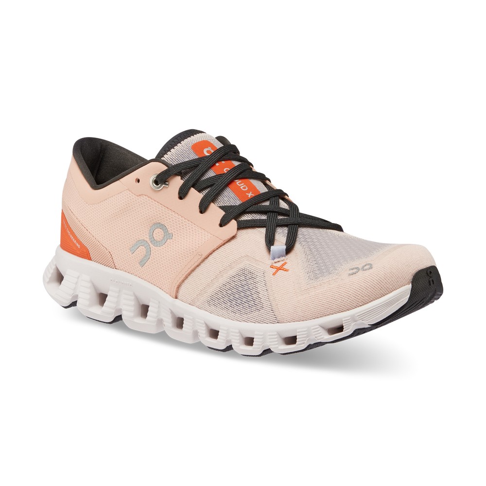 On |Women QC Cloud X 3 Training & GYM Shoes Rose / Sand | MS55-H6GK