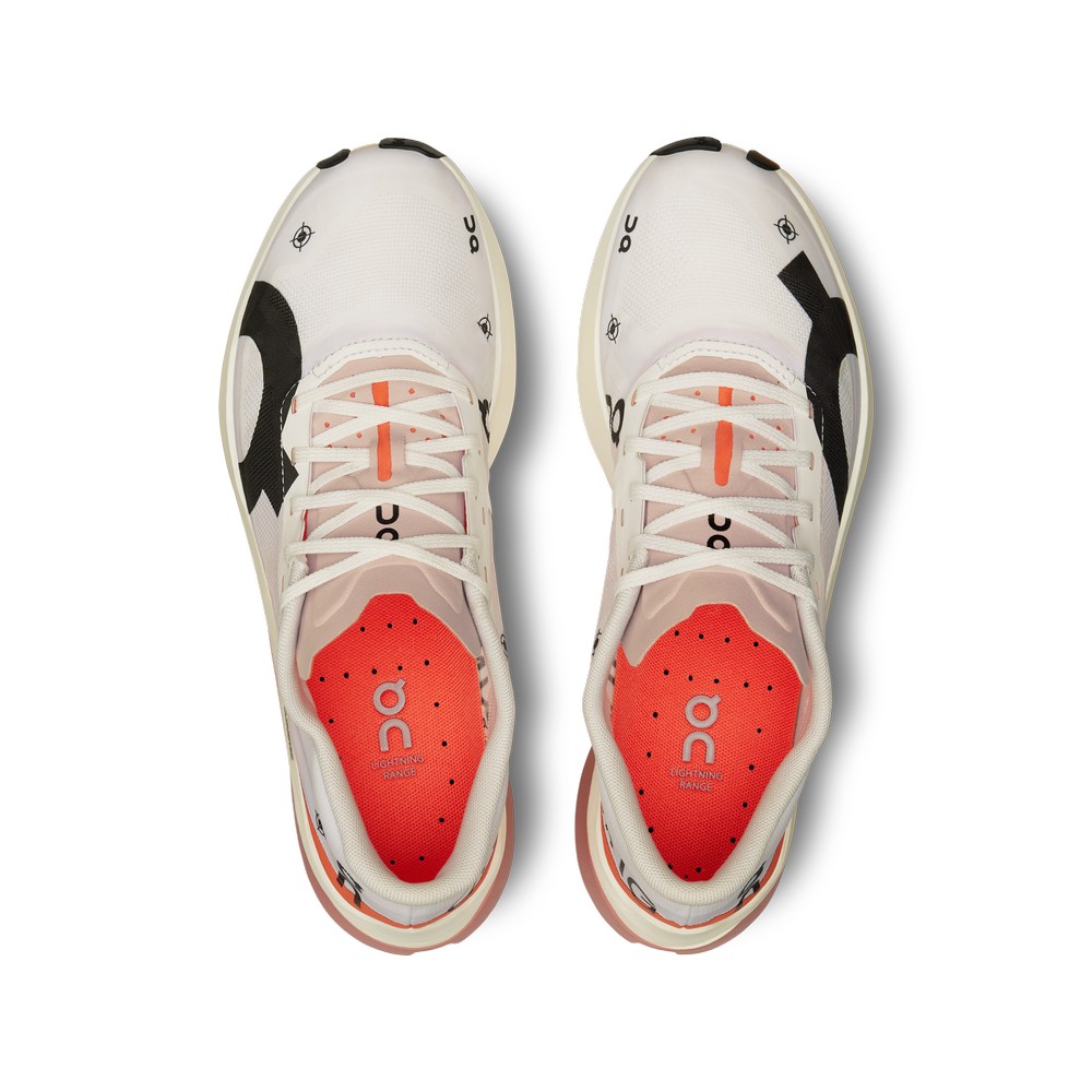 On |Women QC Cloudboom Echo 3 Road Running Shoes White / Flame | HN33-G2RZ