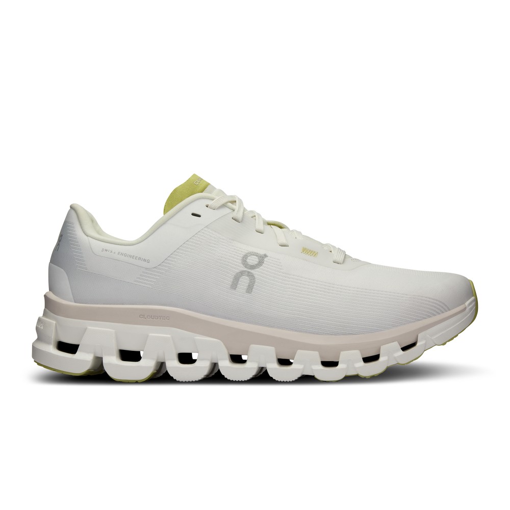 On |Women QC Cloudflow 4 Road Running Shoes White / Sand | WX11-T2HO