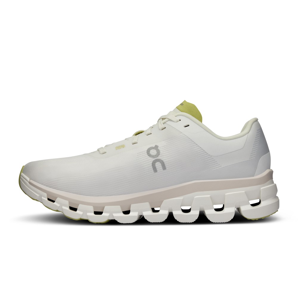 On |Women QC Cloudflow 4 Road Running Shoes White / Sand | WX11-T2HO