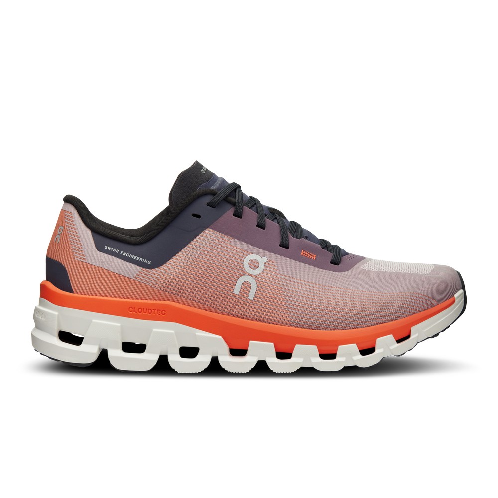 On |Women QC Cloudflow 4 Road Running Shoes Quartz / Flame | NU91-Z3DG