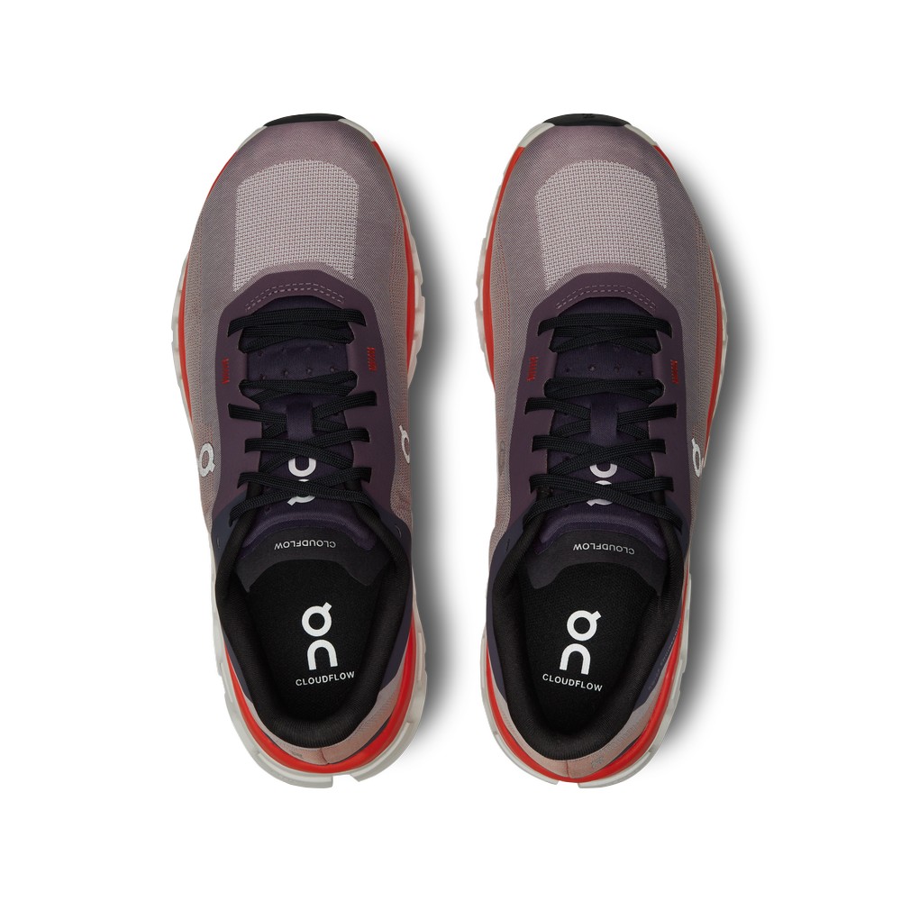 On |Women QC Cloudflow 4 Road Running Shoes Quartz / Flame | NU91-Z3DG