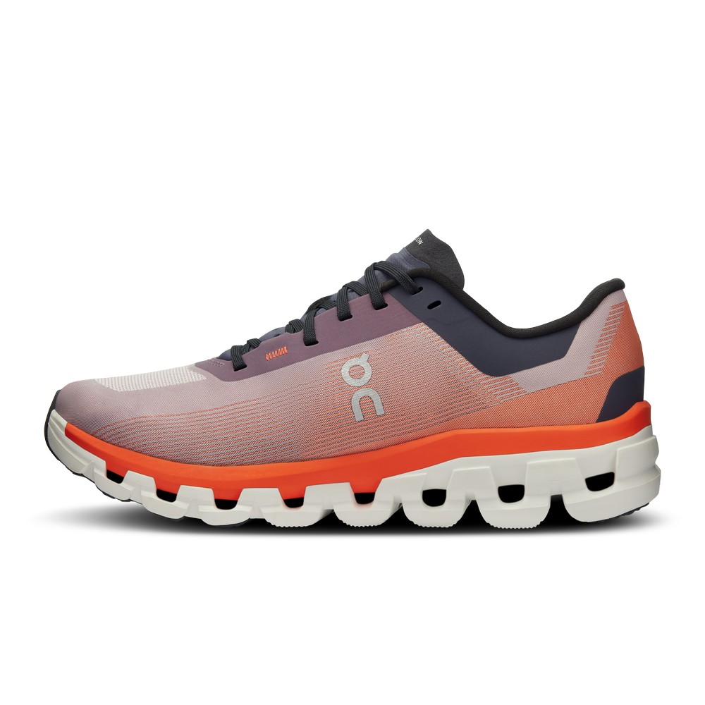 On |Women QC Cloudflow 4 Road Running Shoes Quartz / Flame | NU91-Z3DG