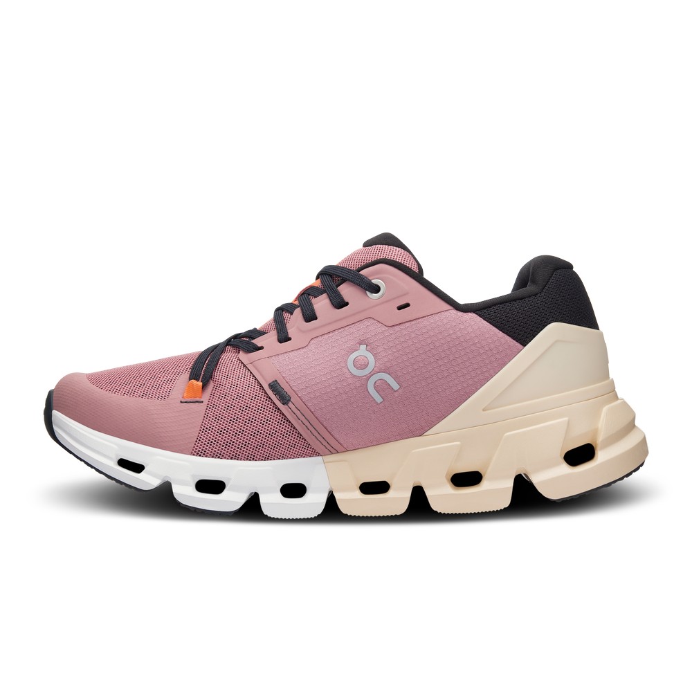 On |Women QC Cloudflyer 4 Road Running Shoes Dustrose / Sand | TD96-B8QX