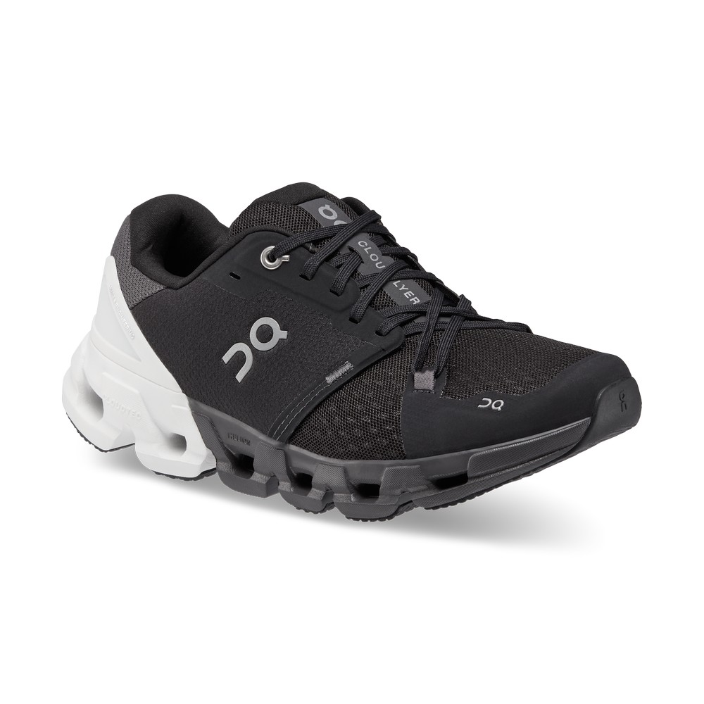 On |Women QC Cloudflyer 4 Road Running Shoes Black / White | EW90-D6BV