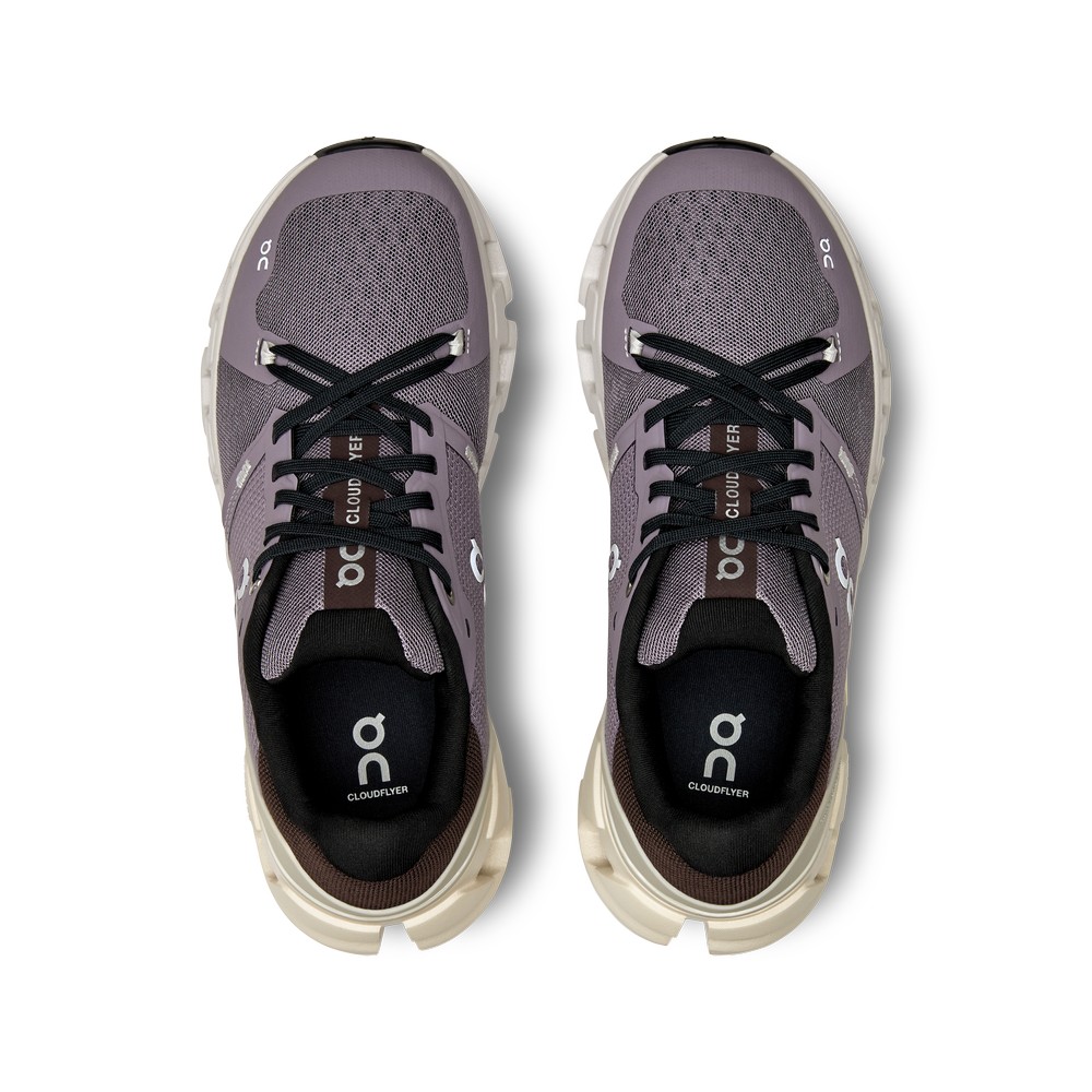 On |Women QC Cloudflyer 4 Road Running Shoes Shark / Pearl | UF07-N0XJ