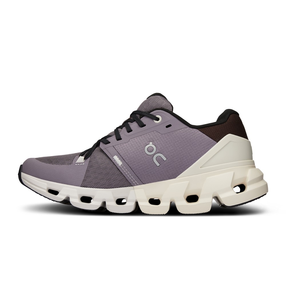 On |Women QC Cloudflyer 4 Road Running Shoes Shark / Pearl | UF07-N0XJ