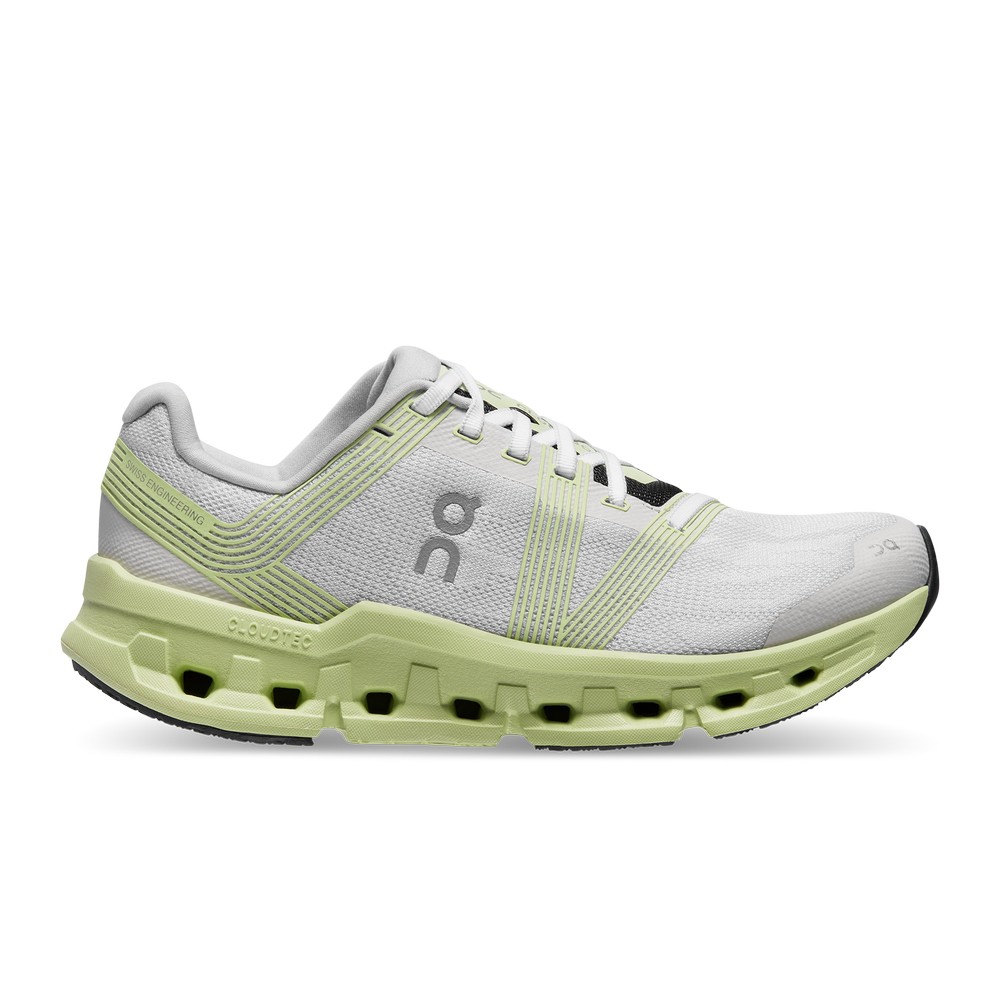 On |Women QC Cloudgo Road Running Shoes White / Meadow | DS31-D1KT