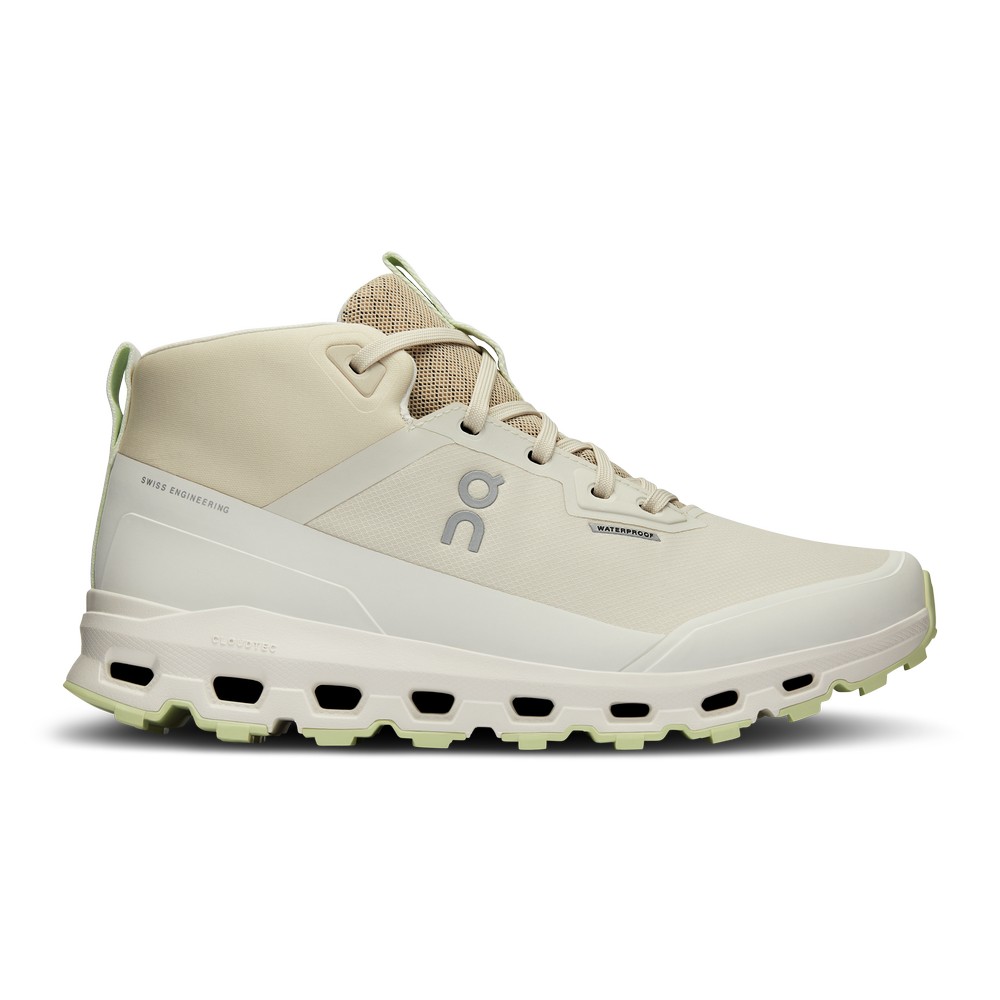 On |Women QC Cloudroam Waterproof Hiking Shoes & Boots Ice / Limelight | DN15-F9VK