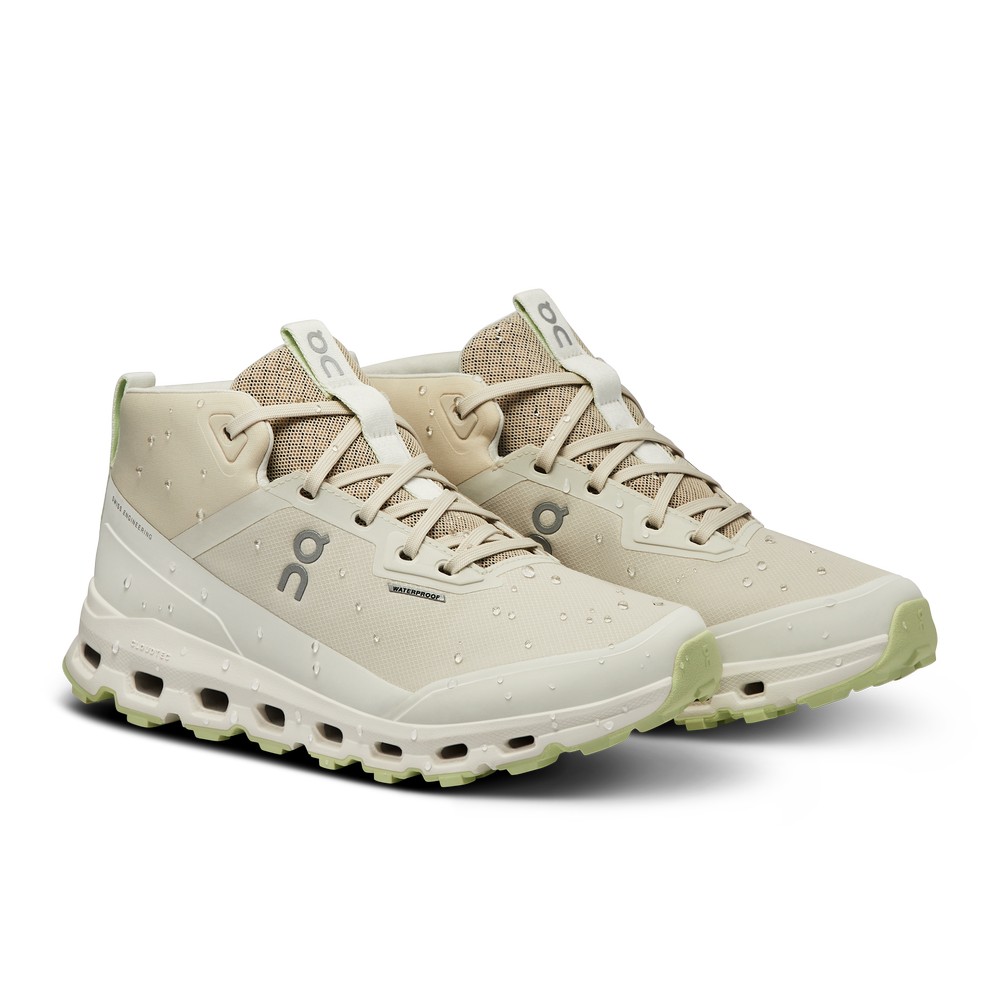 On |Women QC Cloudroam Waterproof Hiking Shoes & Boots Ice / Limelight | DN15-F9VK