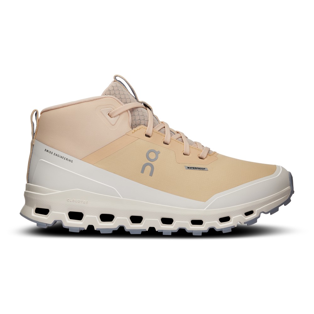 On |Women QC Cloudroam Waterproof Hiking Shoes & Boots Savannah / Ivory | OI39-Q2BT