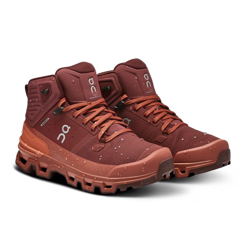 On |Women QC Cloudrock 2 Waterproof Hiking Shoes & Boots Beet / Auburn | CB71-O7LE