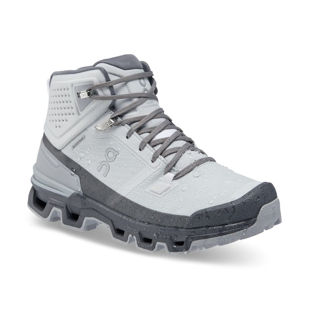 On |Women QC Cloudrock 2 Waterproof Hiking Shoes & Boots Glacier / Eclipse | AH59-B1UK