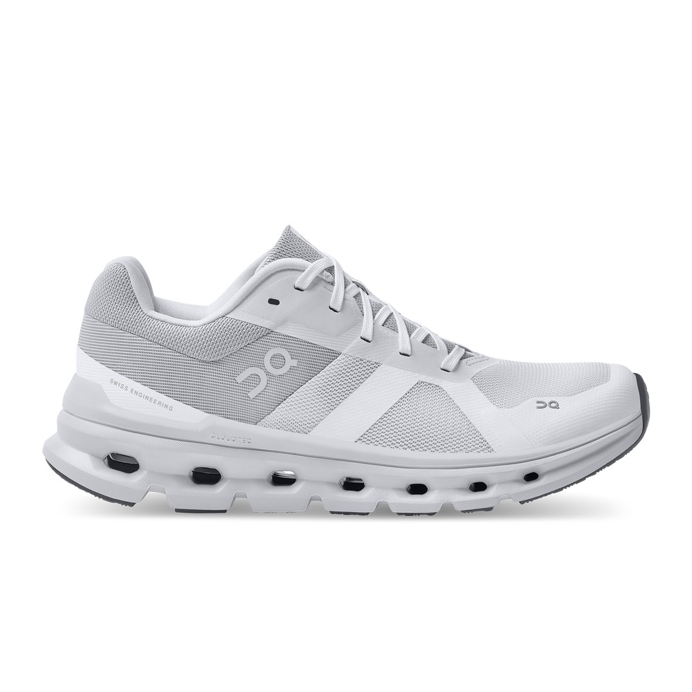 On |Women QC Cloudrunner Road Running Shoes White / Frost | LT14-Q3BJ