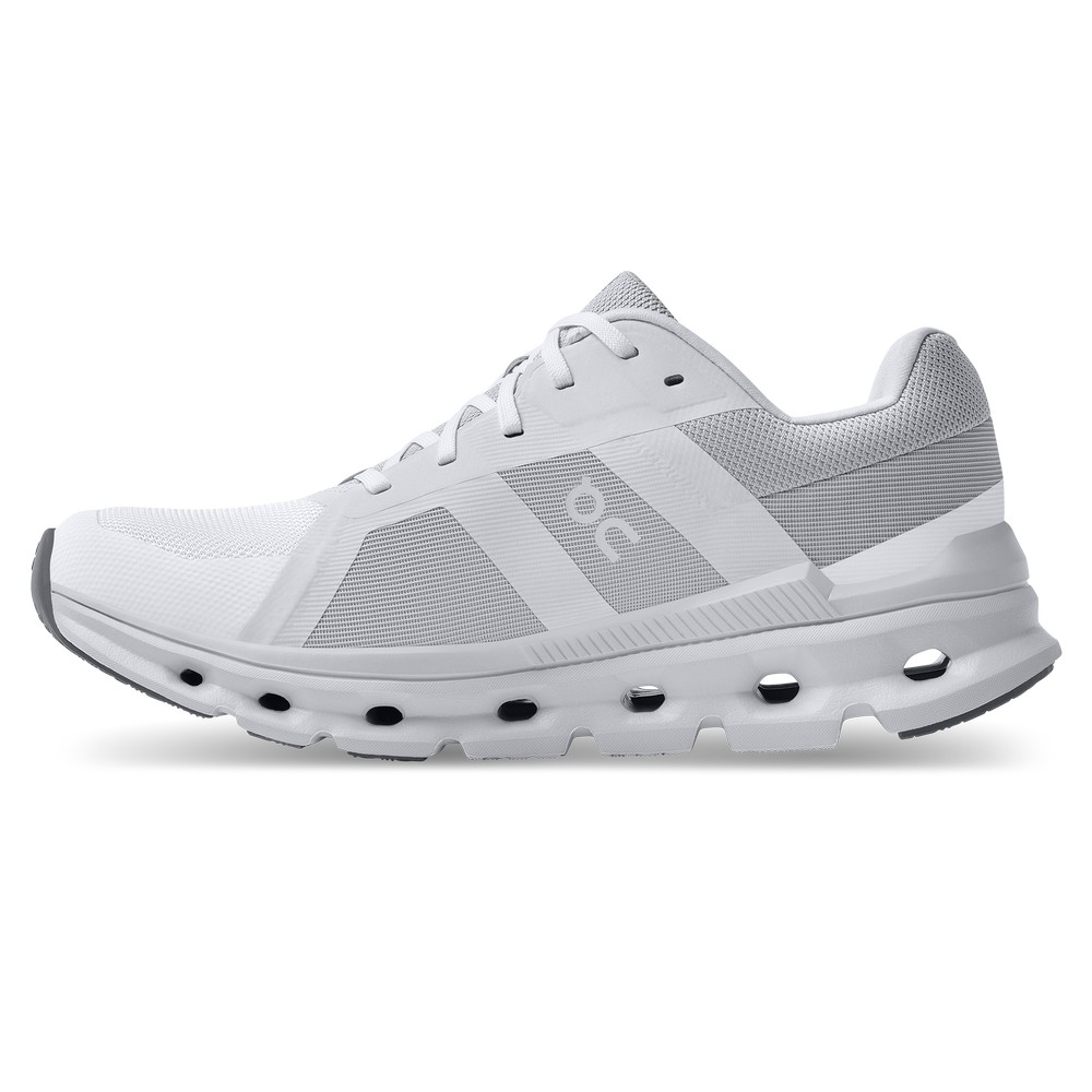 On |Women QC Cloudrunner Road Running Shoes White / Frost | LT14-Q3BJ